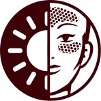 A face showing before and after of sun damage