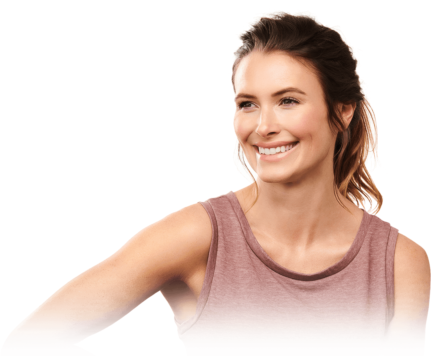 Woman with brown hair smiling